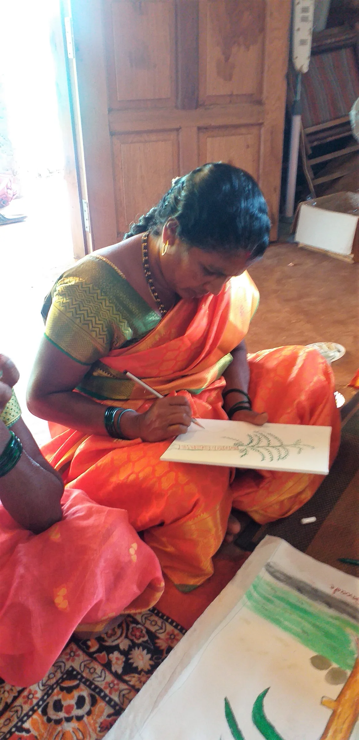 A local farmer at the Red House Art Exchange workshop